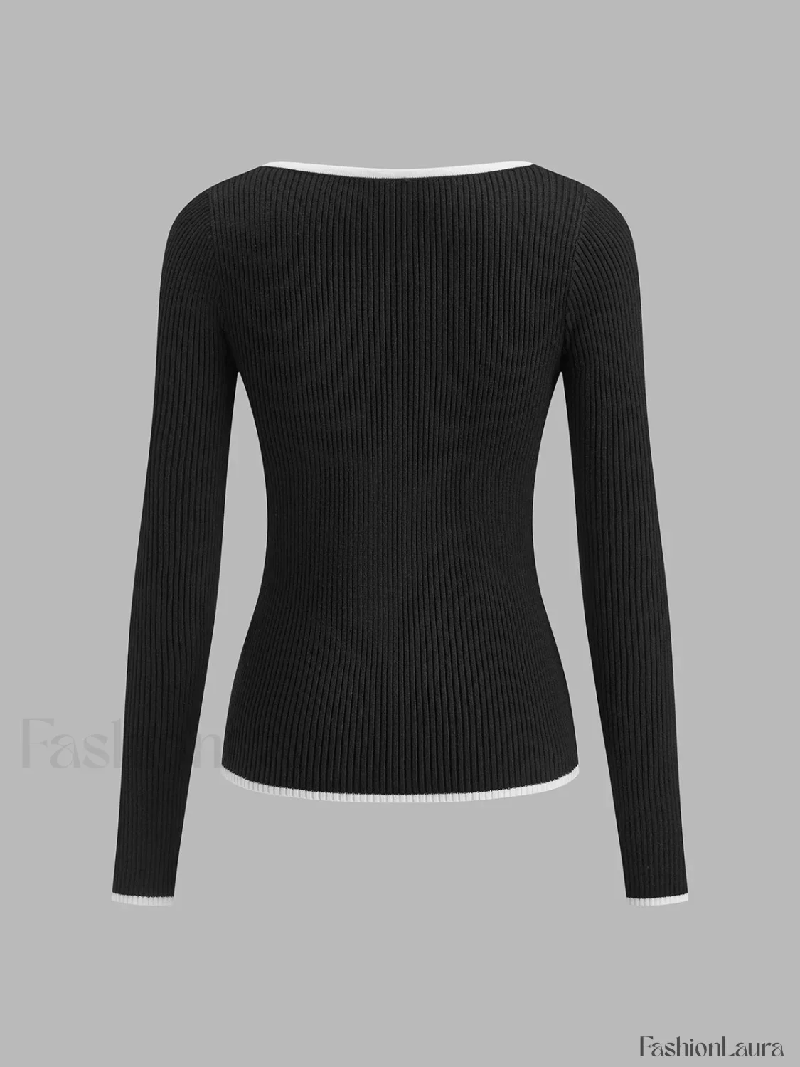 Contrast Trim Sexy Knit Top - Image 23