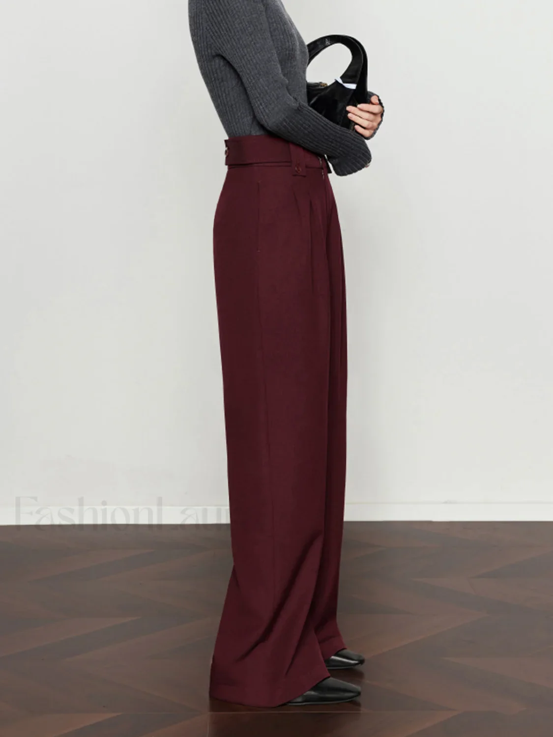 Vintage Pleated Wide-Leg Pants - Image 4