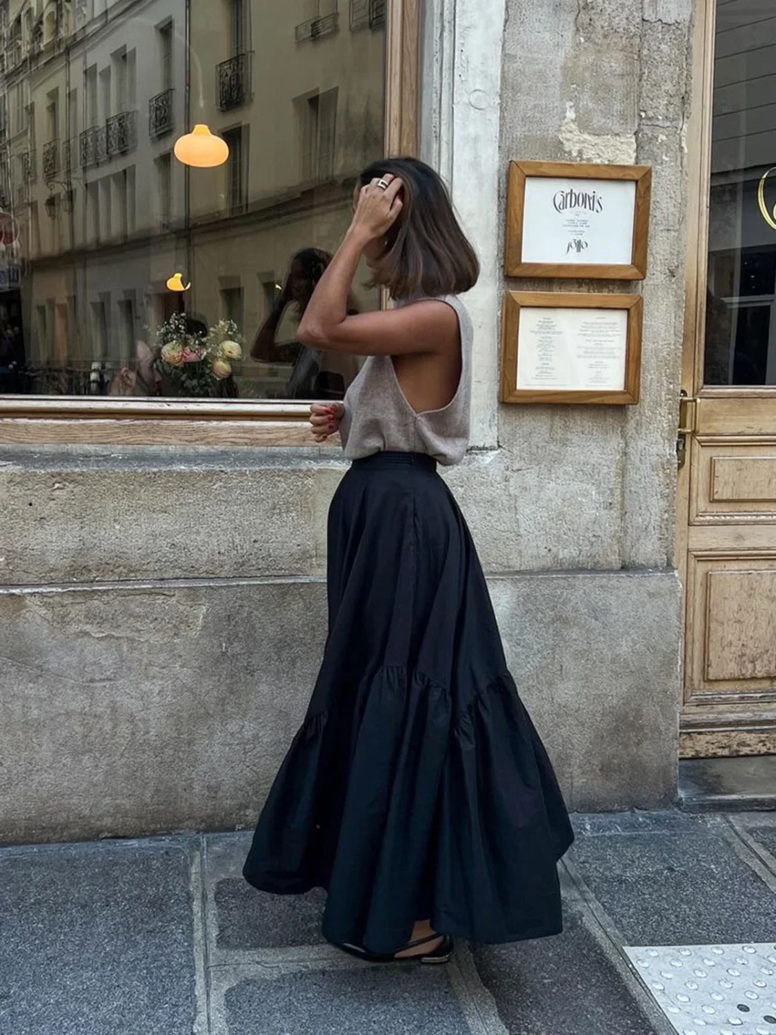 Asymmetrical Pleated Maxi Skirt - Image 3