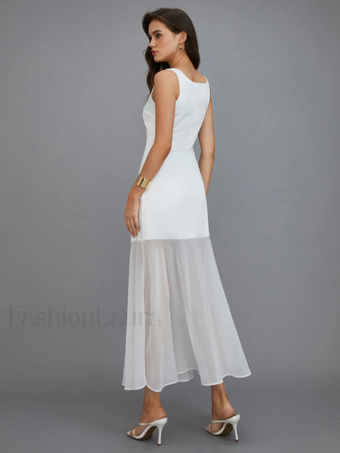 Sheer Overlay Long Dress - Image 6