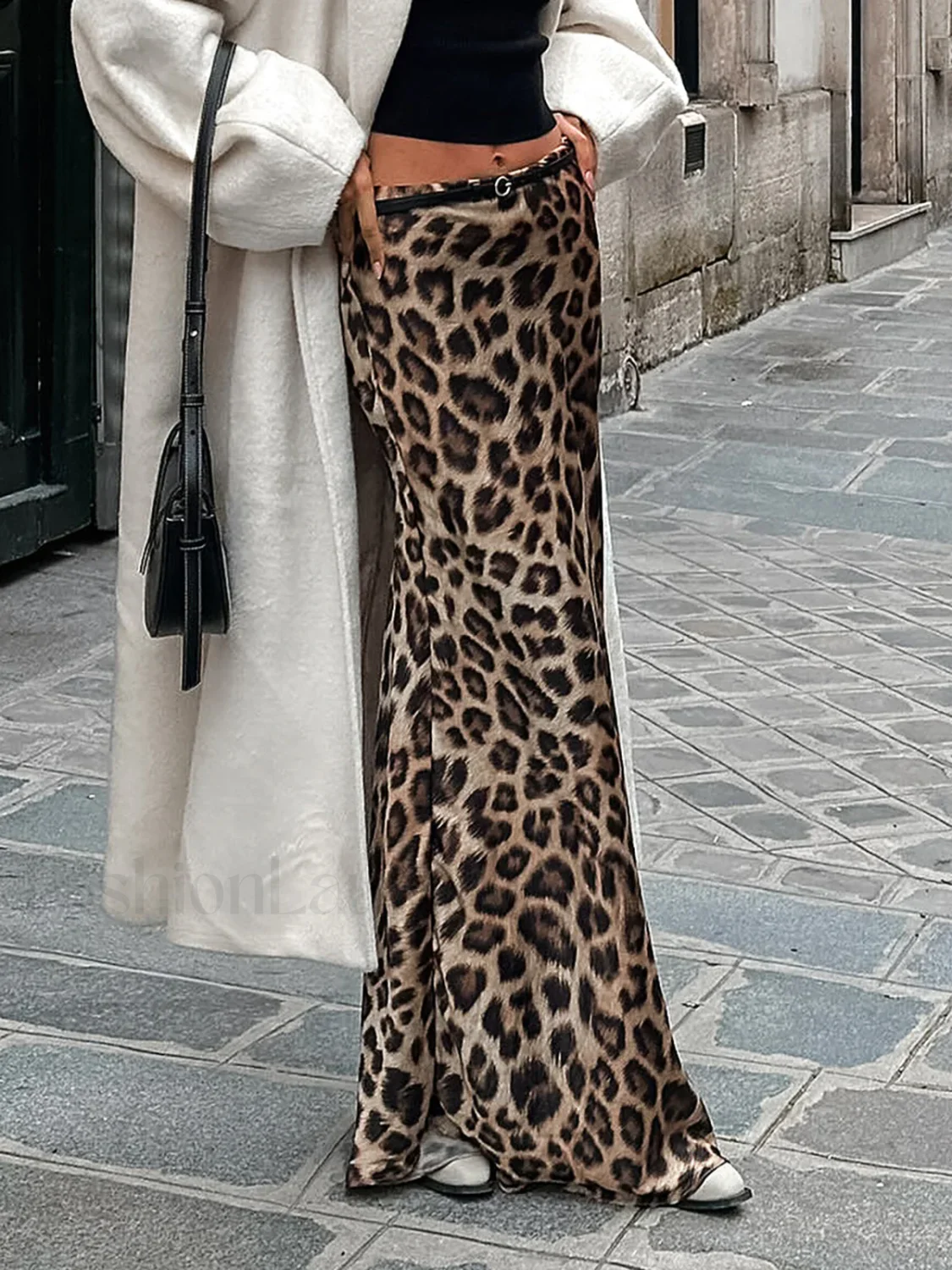Leopard Print Slim Maxi Skirt - Image 6