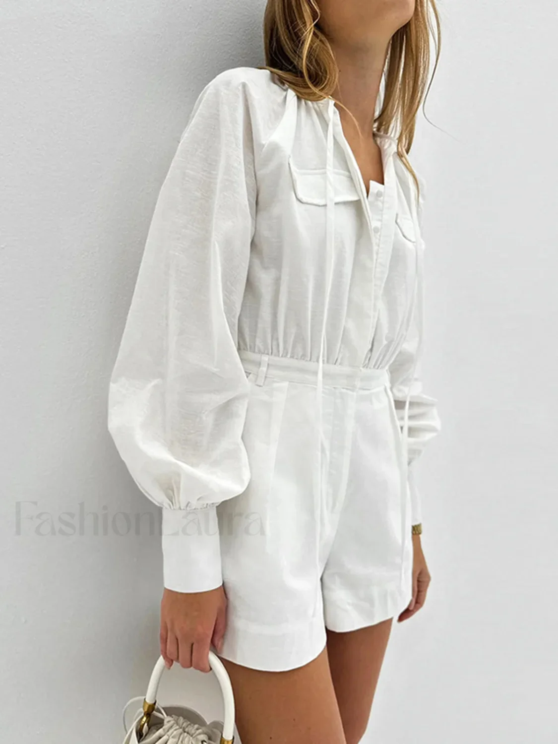 Pure Cotton Pocket Short Jumpsuit - Image 9