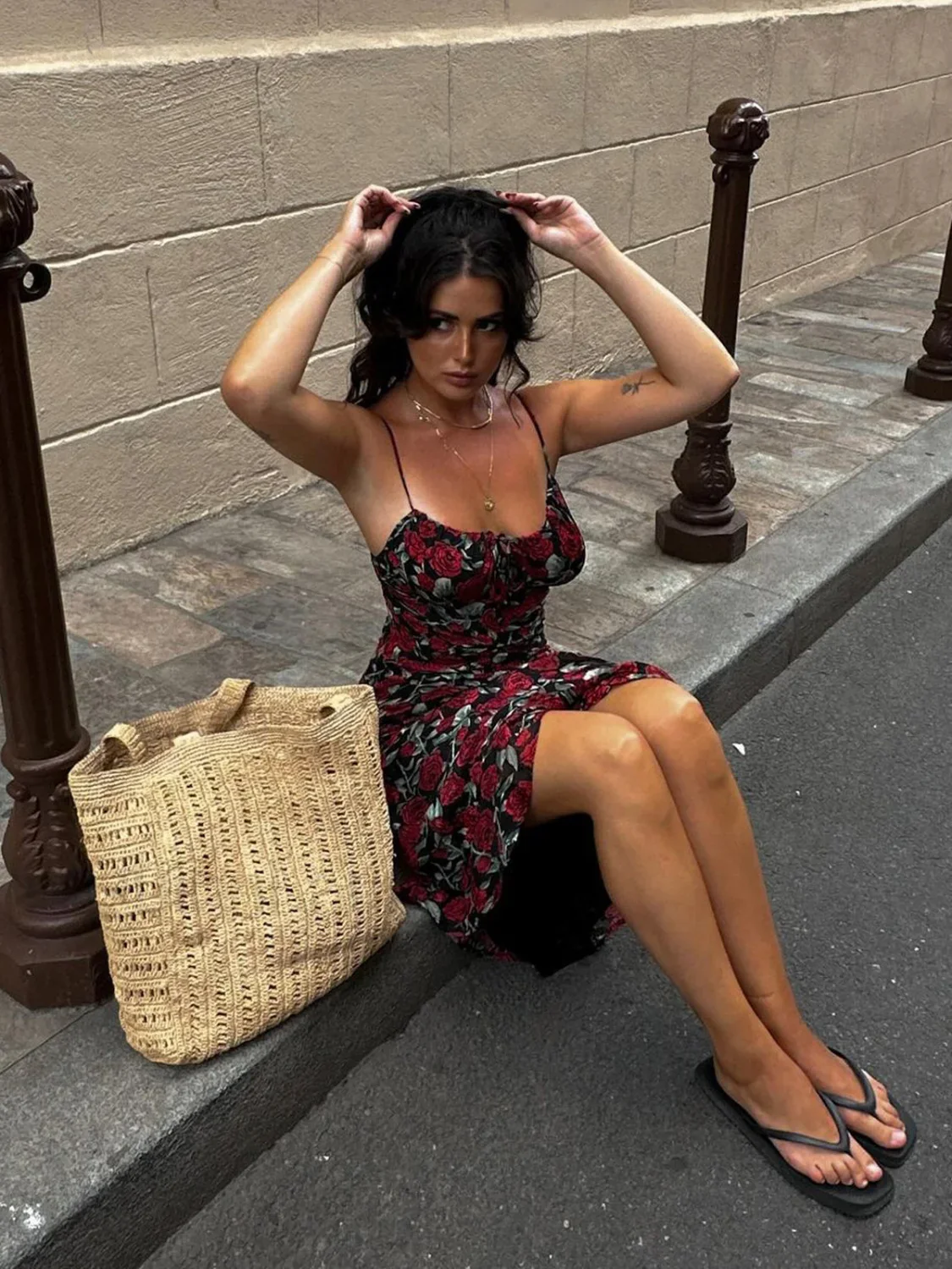 Bulgarian Roses Floral Cami Long Dress - Image 14