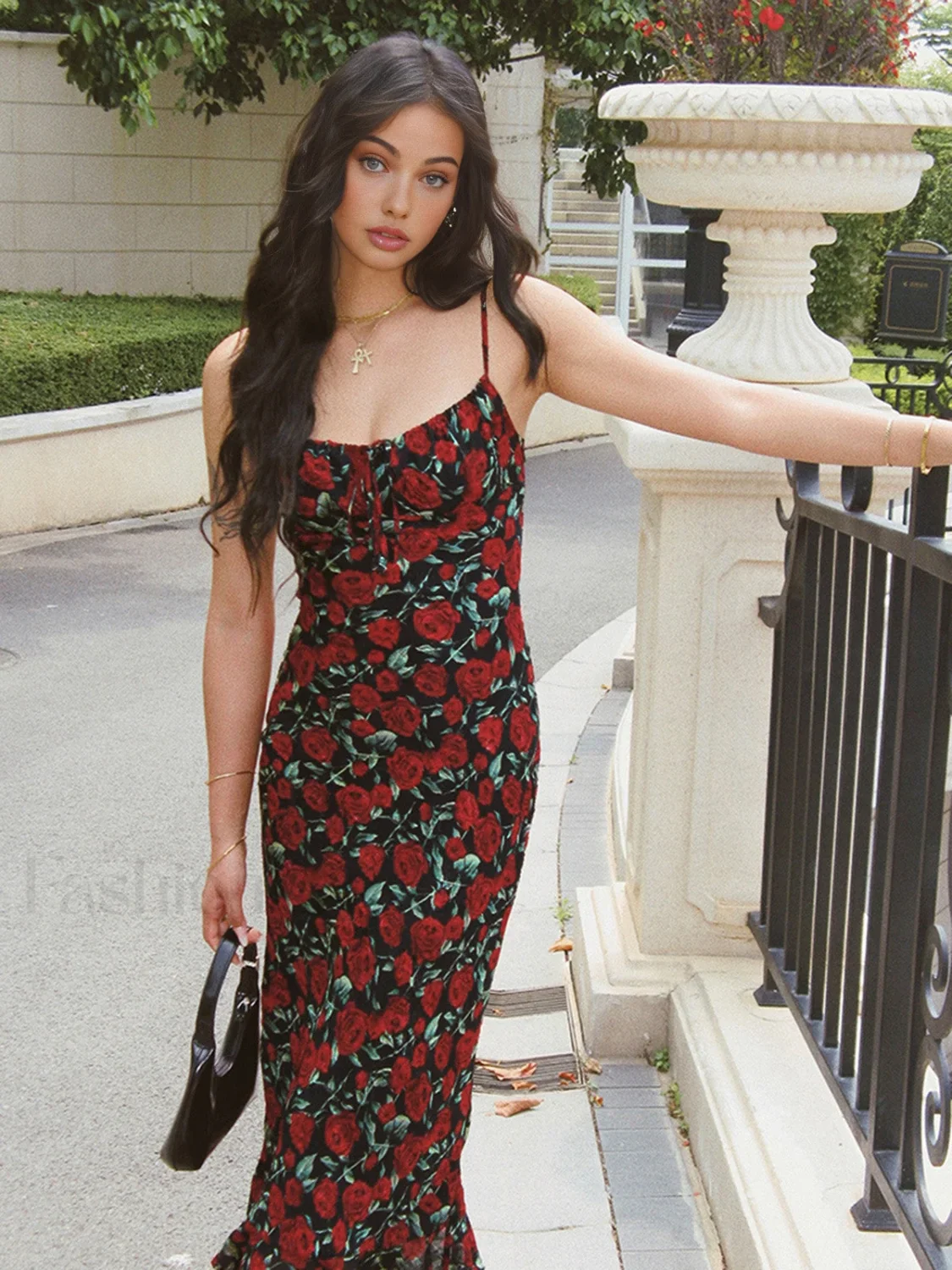 Bulgarian Roses Floral Cami Long Dress - Image 5