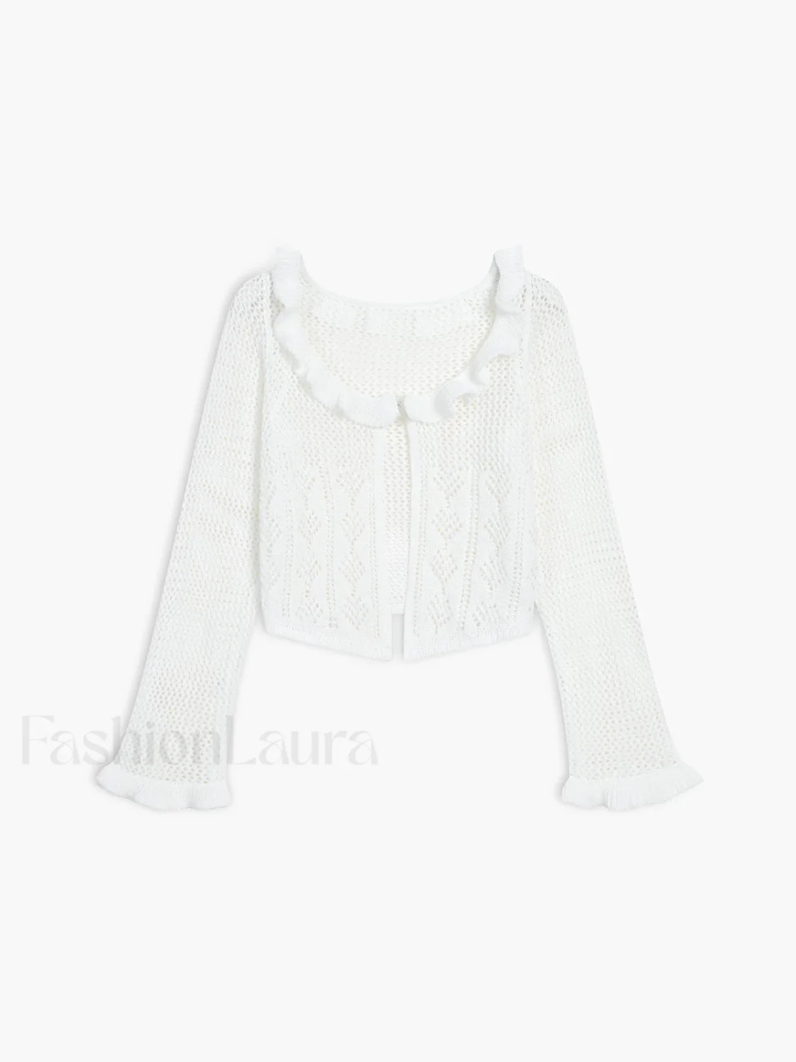 Sheer Crochet Eyelet Fly Away Cardigan - Image 9