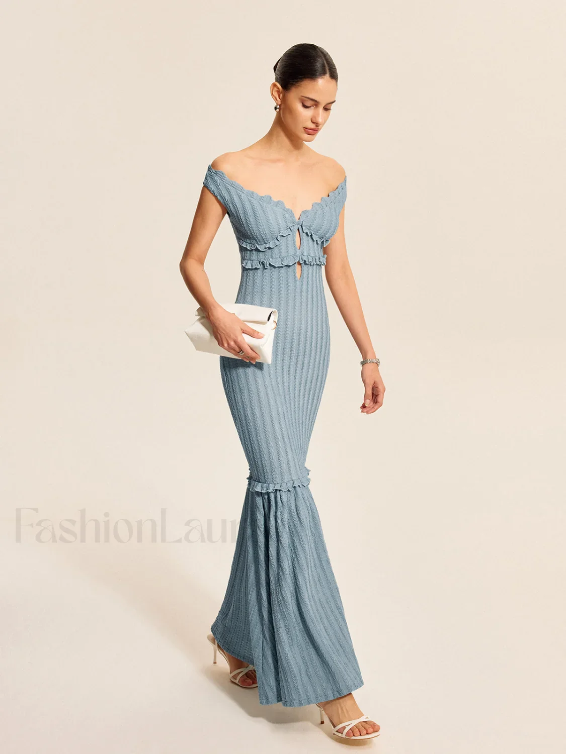 Off-Shoulder Ruffle Detail Dress - Image 22