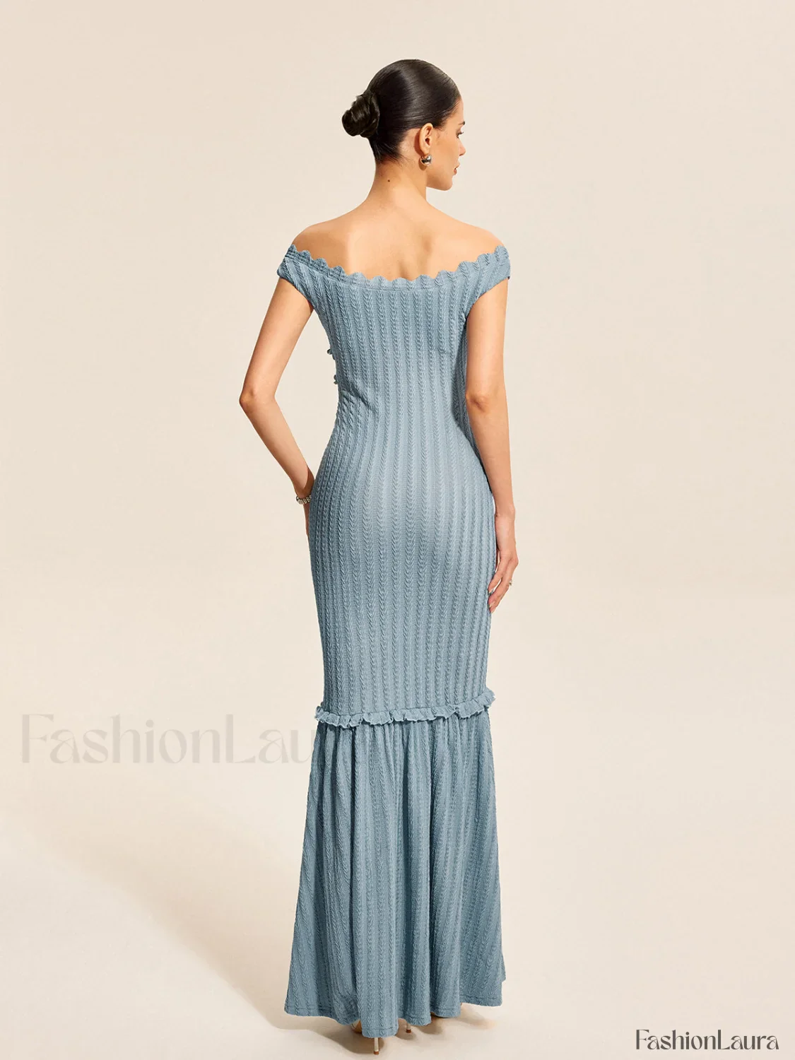 Off-Shoulder Ruffle Detail Dress - Image 33