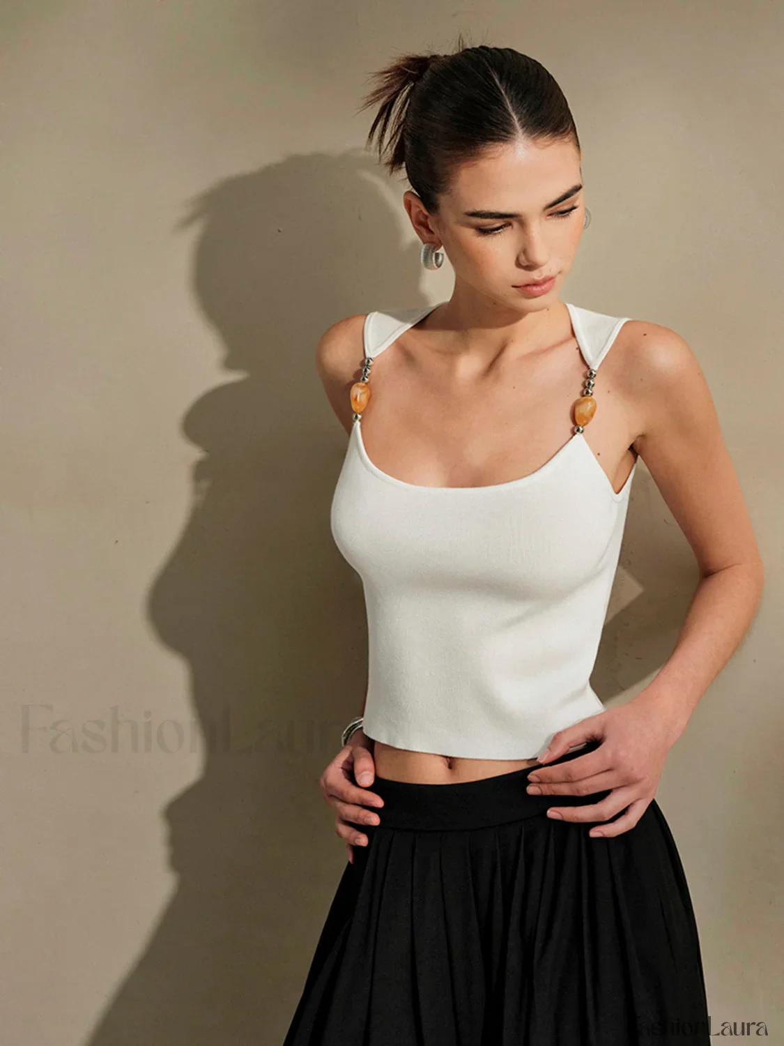 Delicate-Strap Crop Knit Top - Image 25