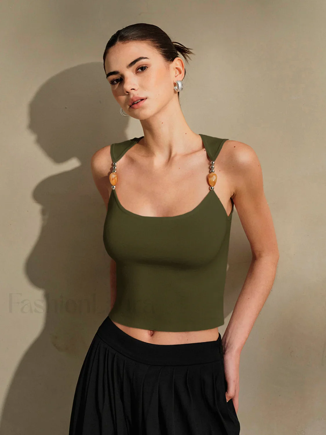 Delicate-Strap Crop Knit Top - Image 8