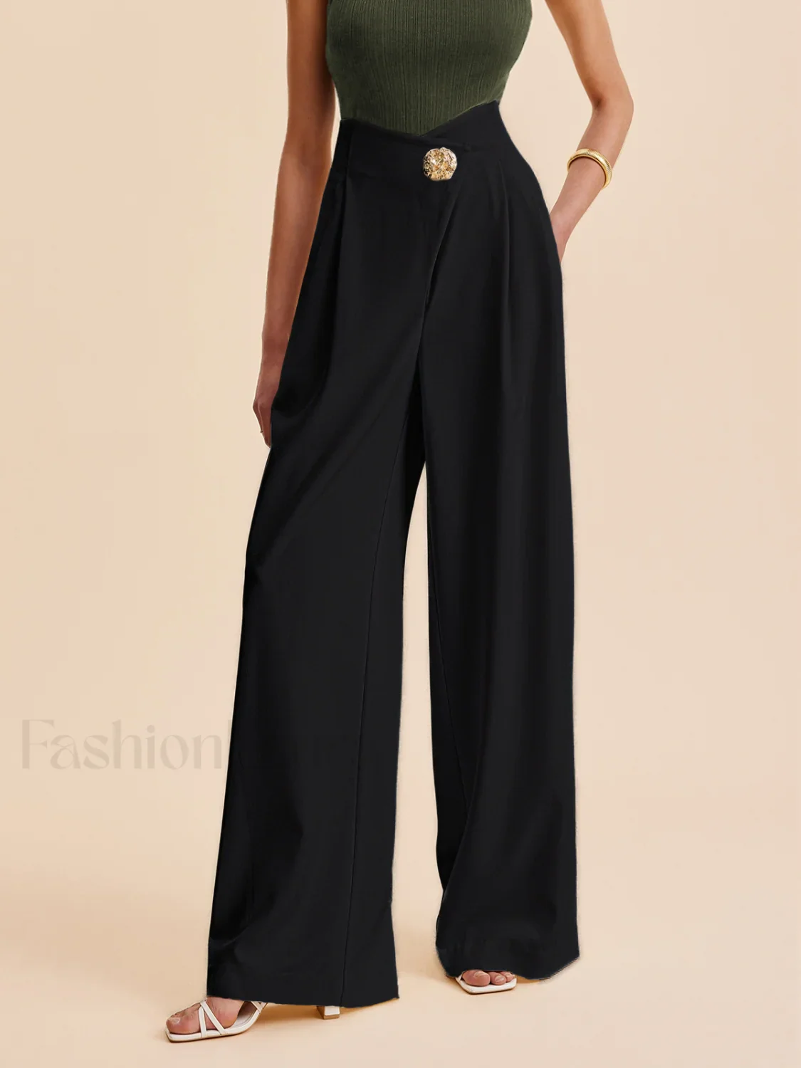 Embellished High-Waist Wide-Leg Pants - Image 7