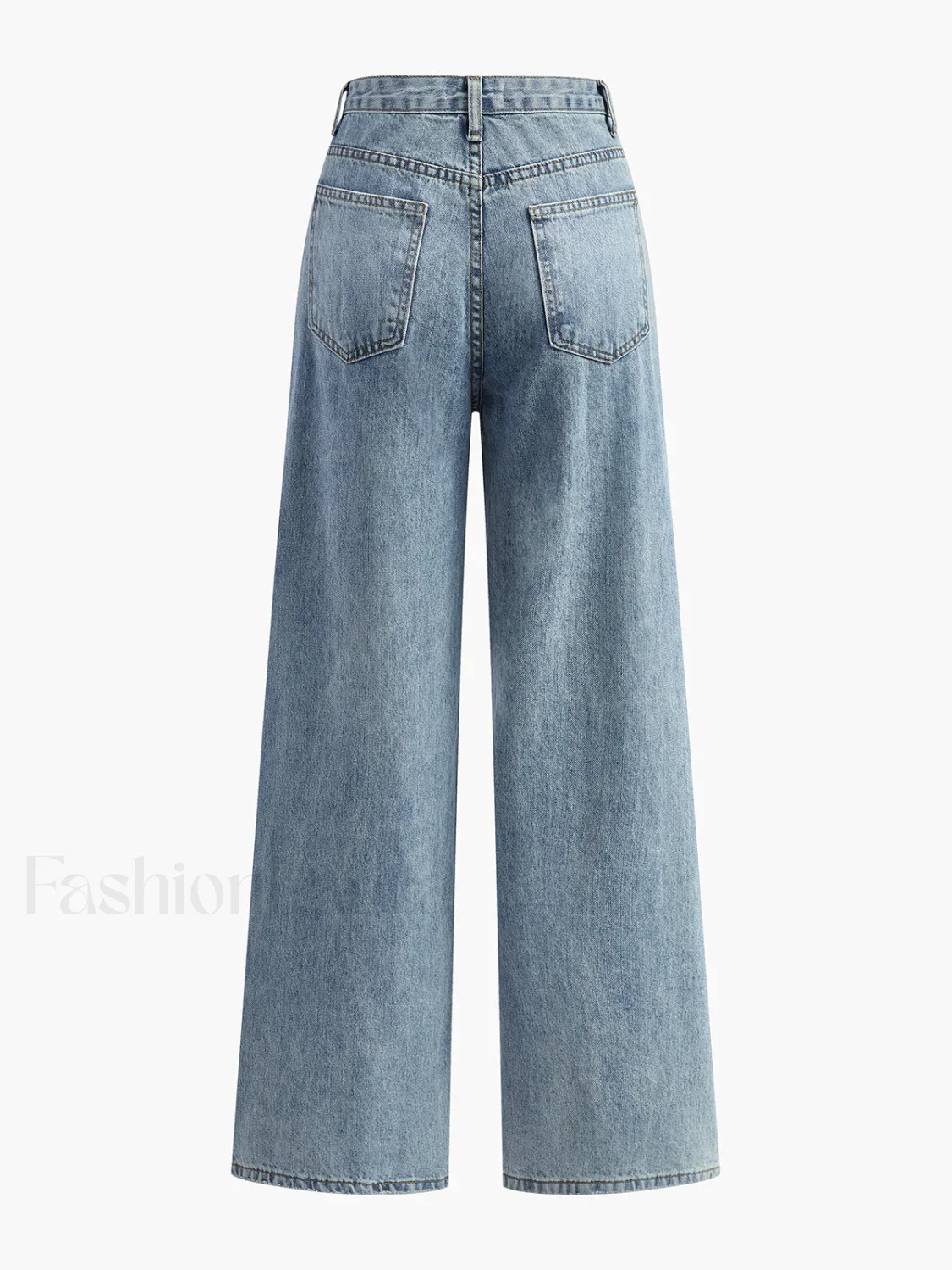 Asymmetric Waist Wide-Leg Jeans - Image 9