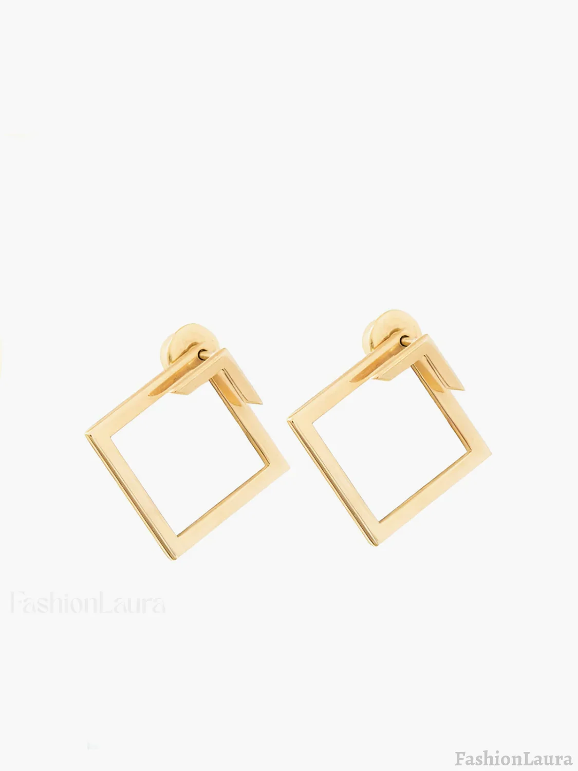 Square Geometric Stud Earrings - Image 2