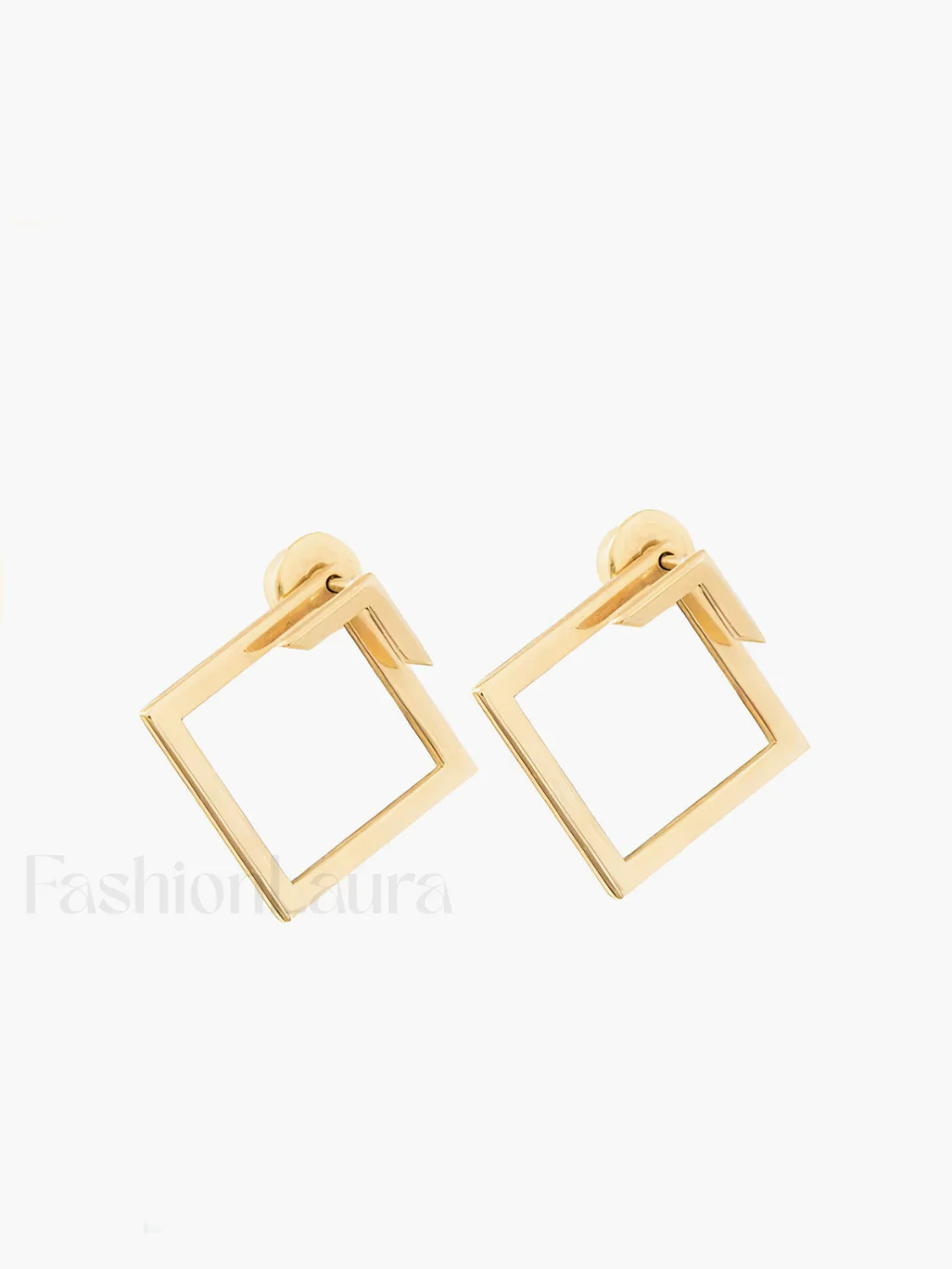 Square Geometric Stud Earrings - Image 5