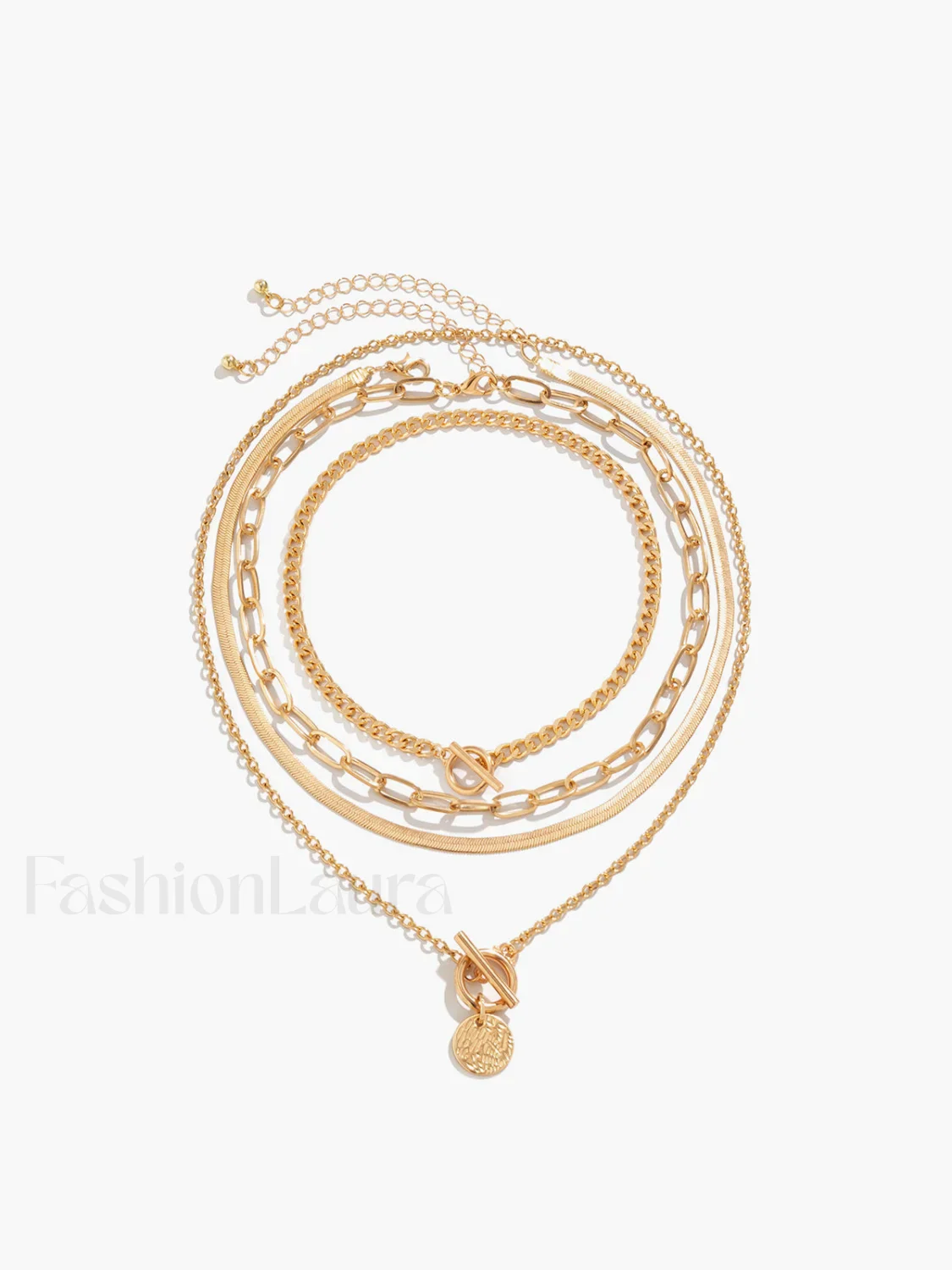 4pcs Chunky Stacking Pendant Necklace - Image 5