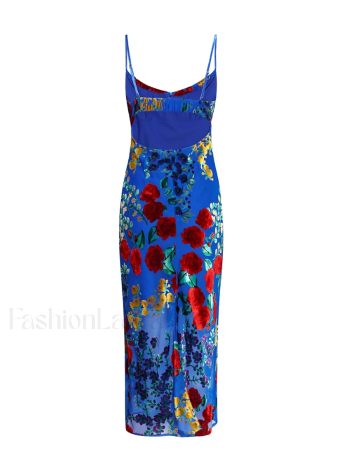 Velvet Floral Appliqué Cami Dress - Image 7