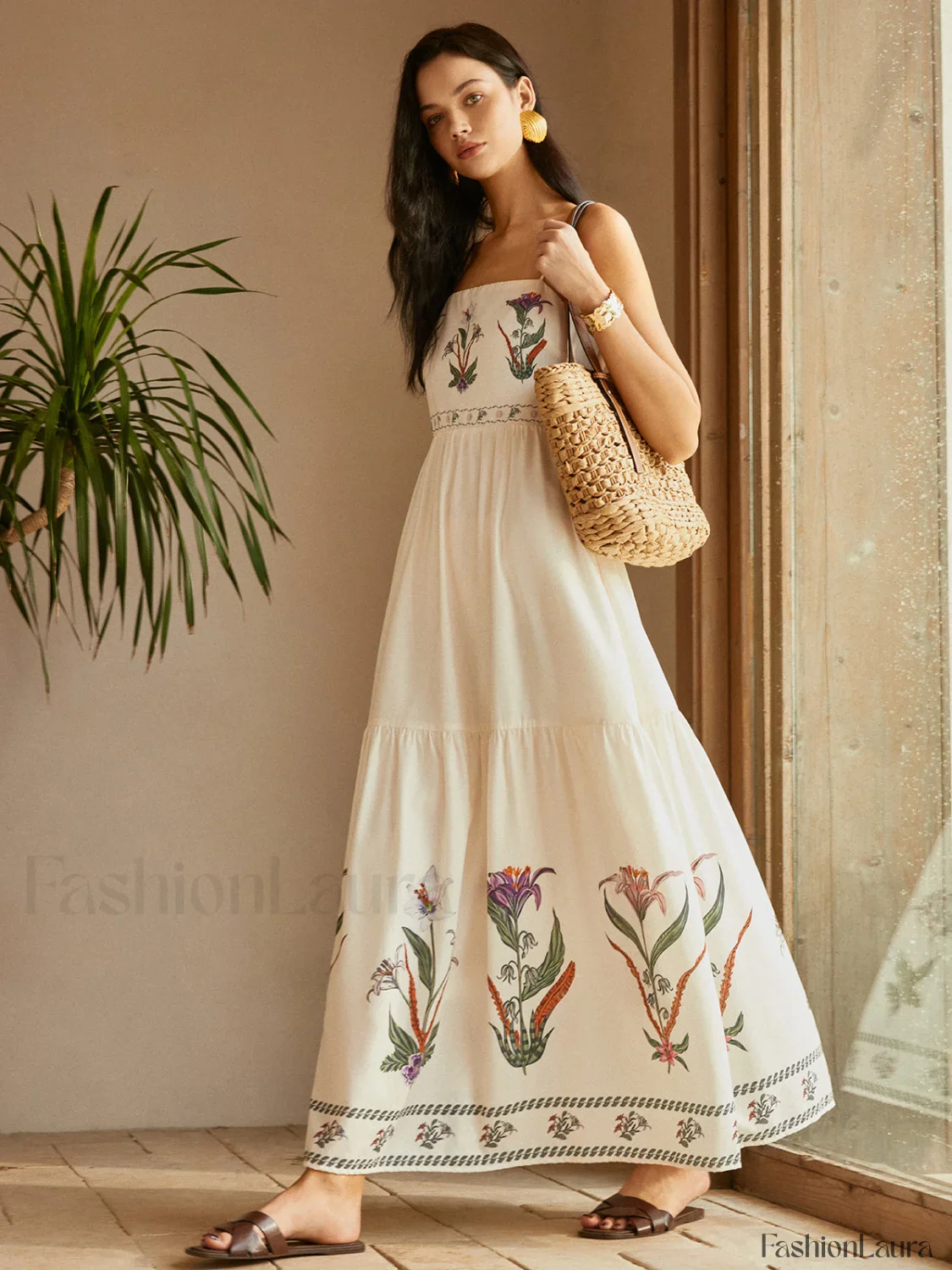 Backless Pleated Floral Dress - Image 14