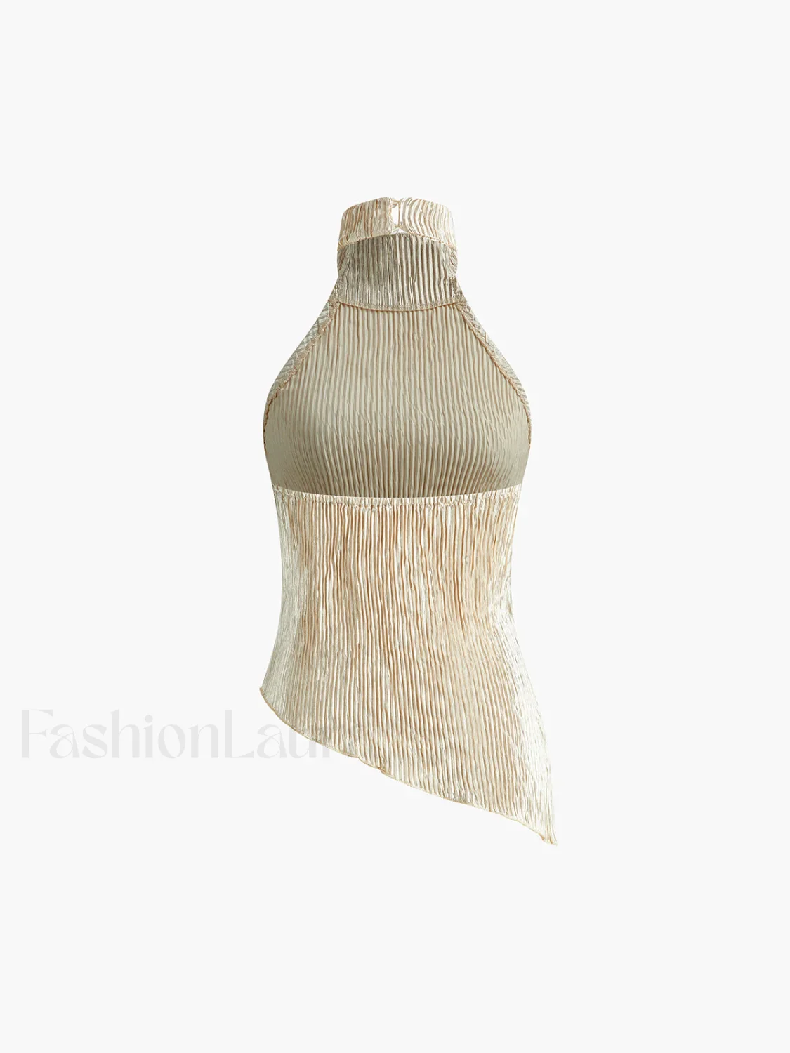 Asymmetric Halter Crop Top With Wide Leg Pants Set - Image 23