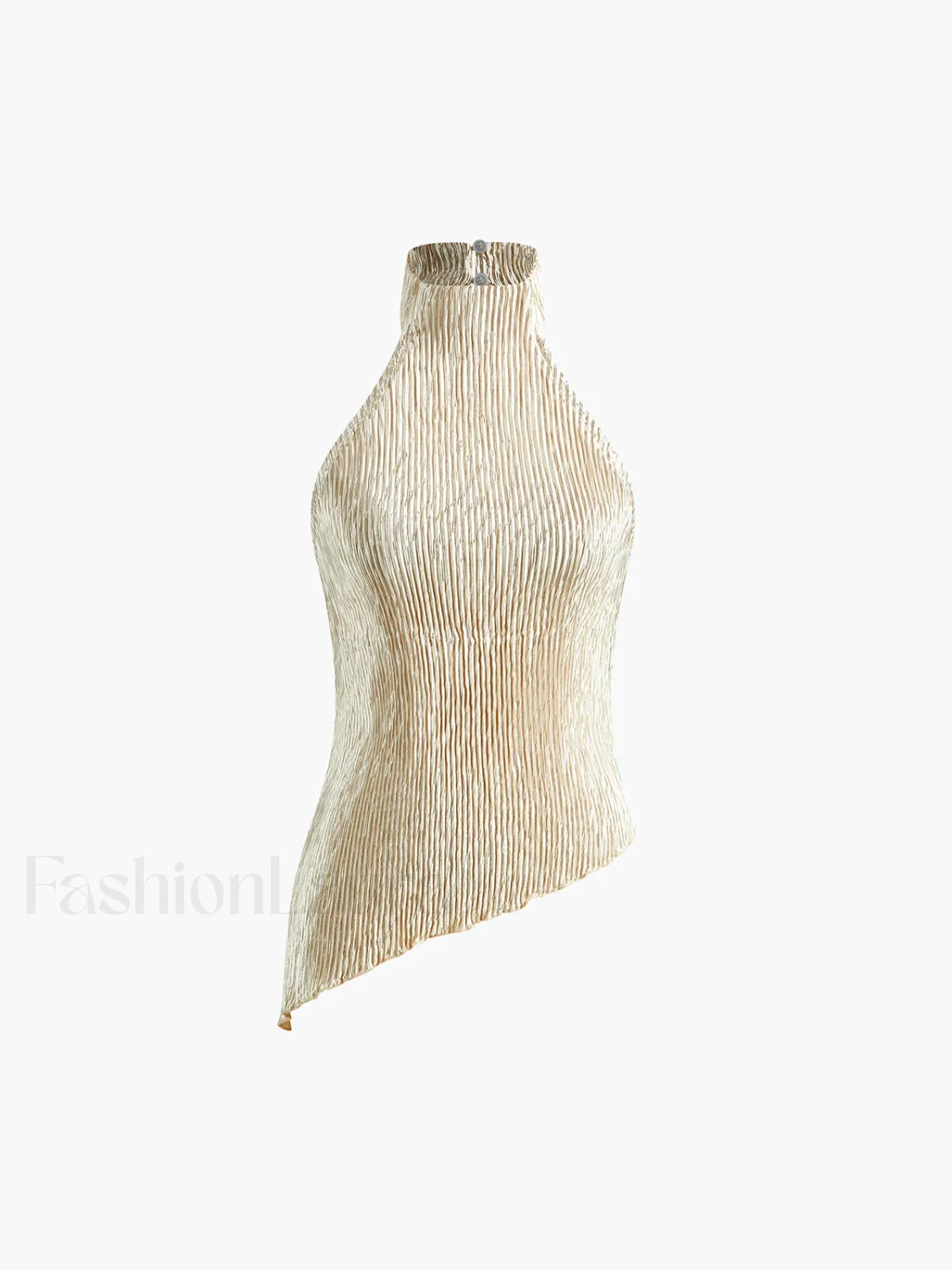 Asymmetric Halter Crop Top With Wide Leg Pants Set - Image 7