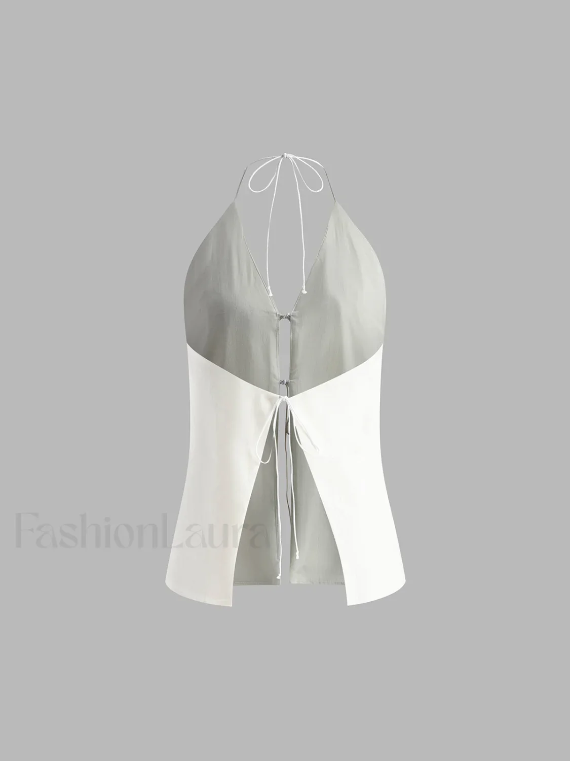 Cotton & Linen Backless Halter Top With Shorts Set - Image 10