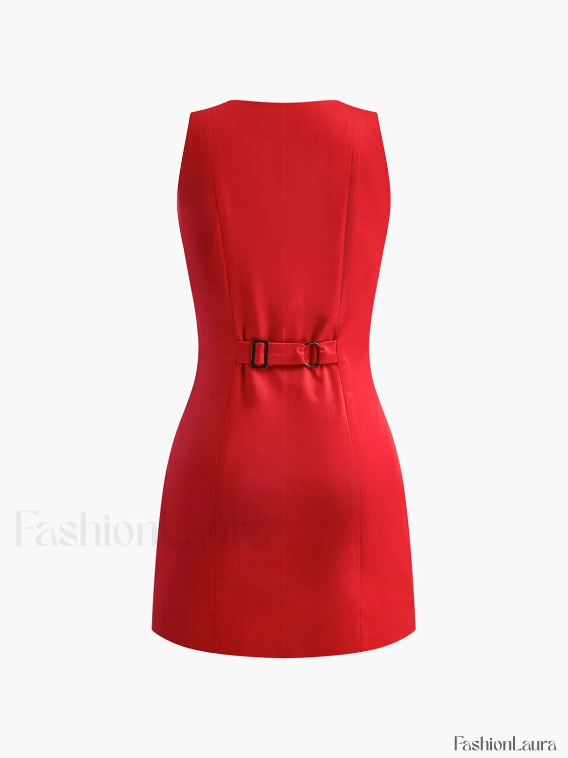Button-Front Sleeveless Short Dress - Image 27