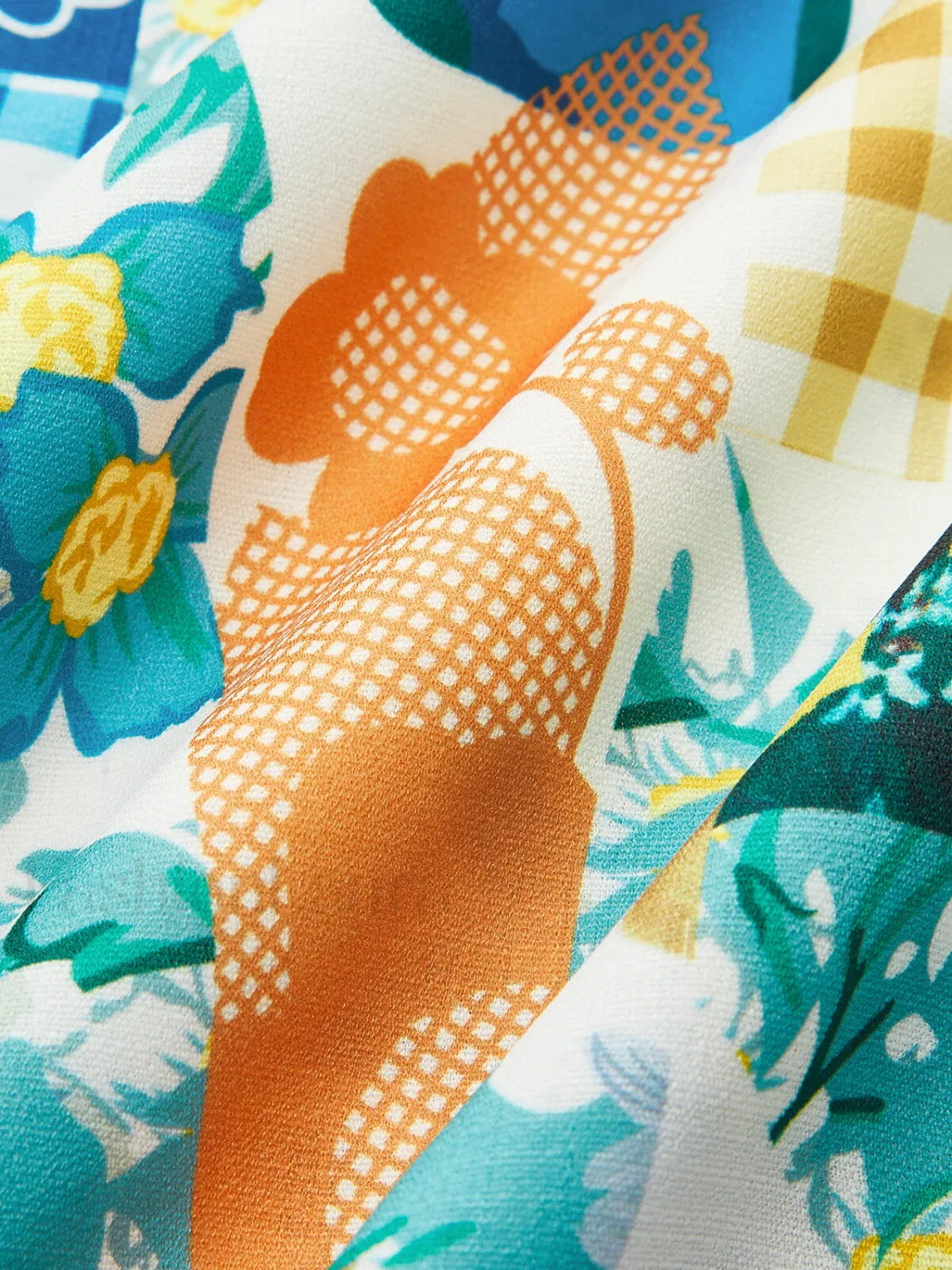 Lemonade Print Lace Trim Long Dress - Image 7