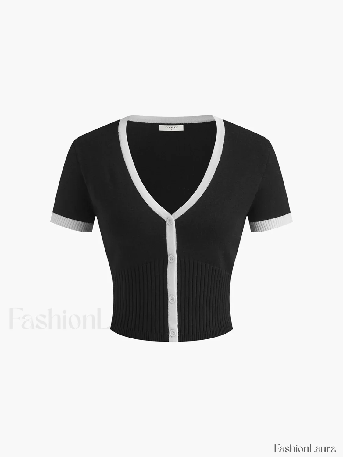 Minimalism Contrast Trim Sweater Skirt Set - Image 10