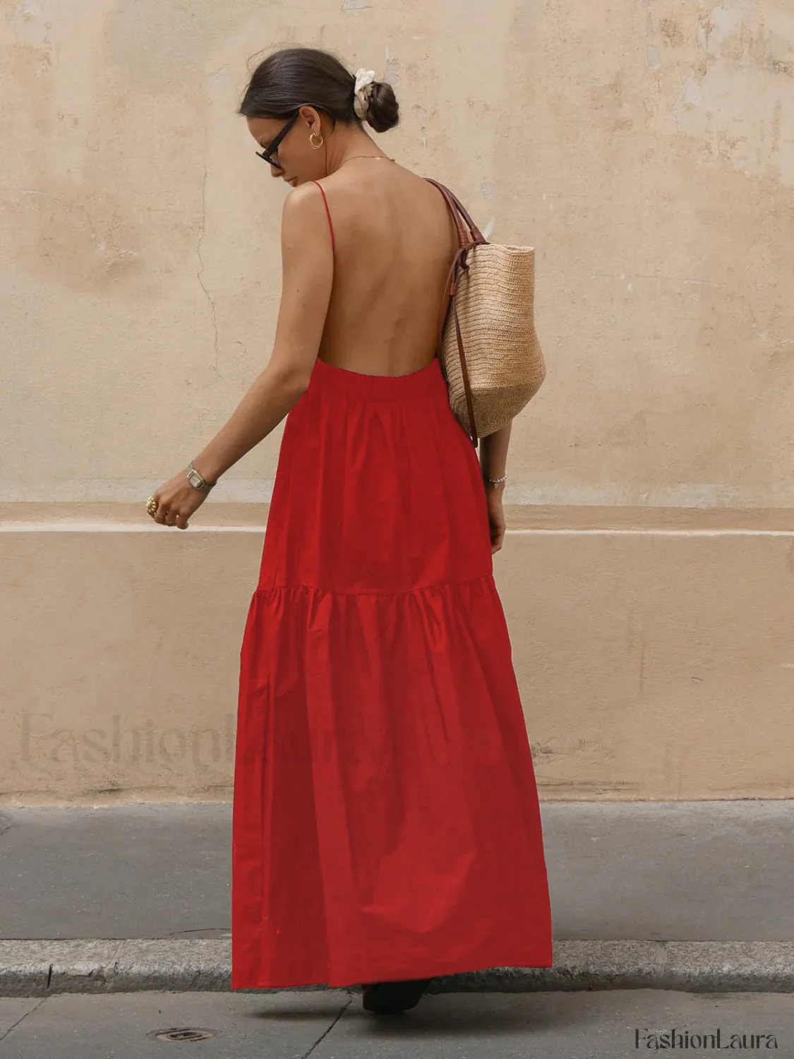 Solid Backless Long Dress - Image 23