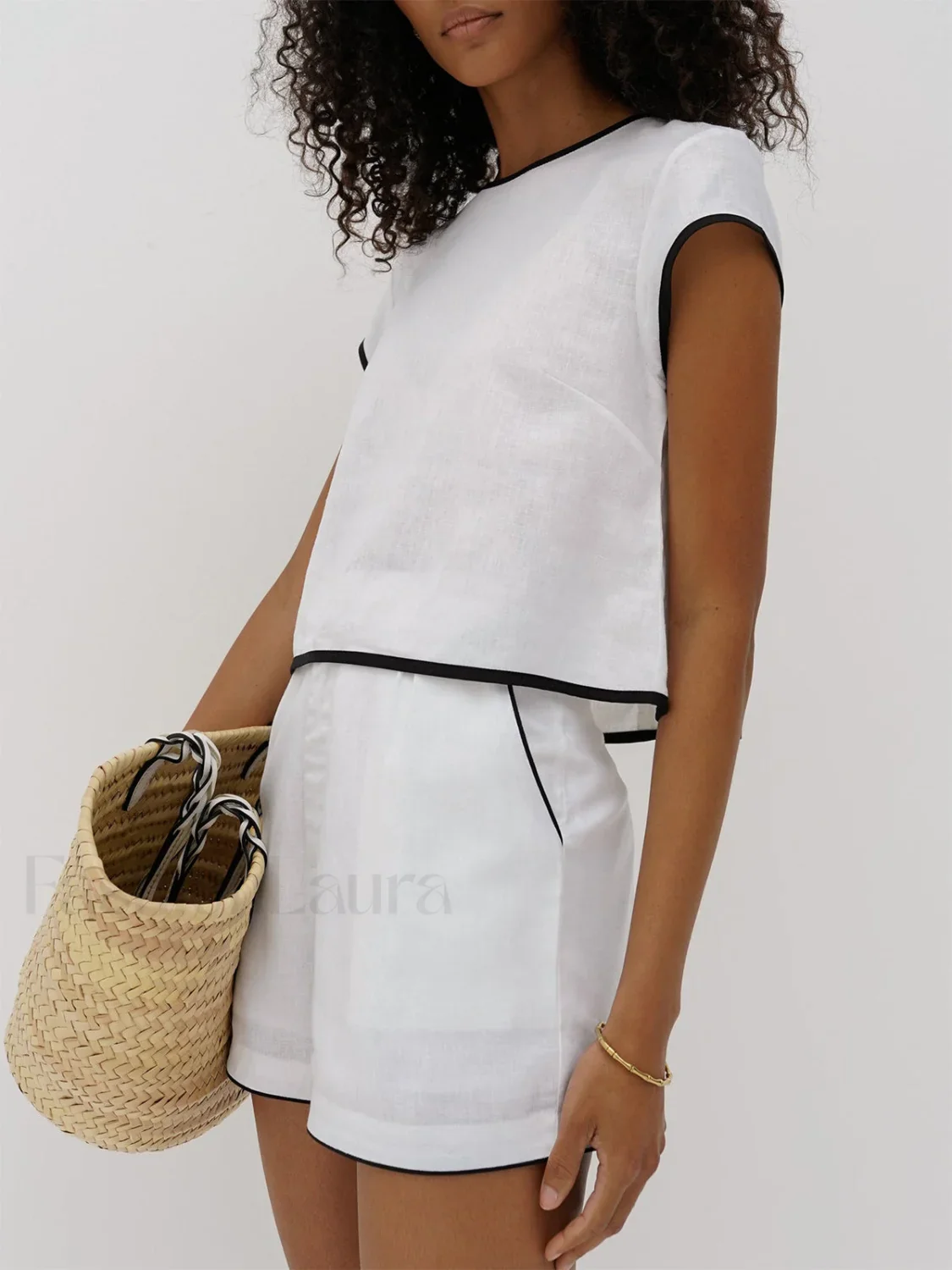 Pure Cotton Contrast Trim Shorts Set - Image 16