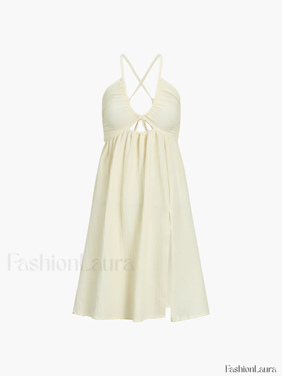 Backless Criss Cross Split Midi Dress - Image 15