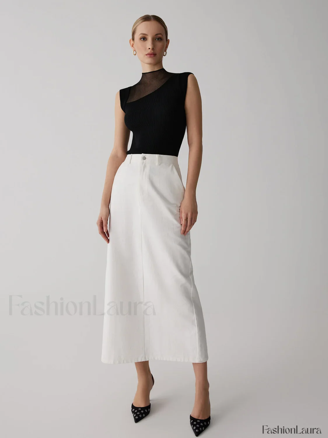 Mesh Patchwork Sleeveless Top - Image 28