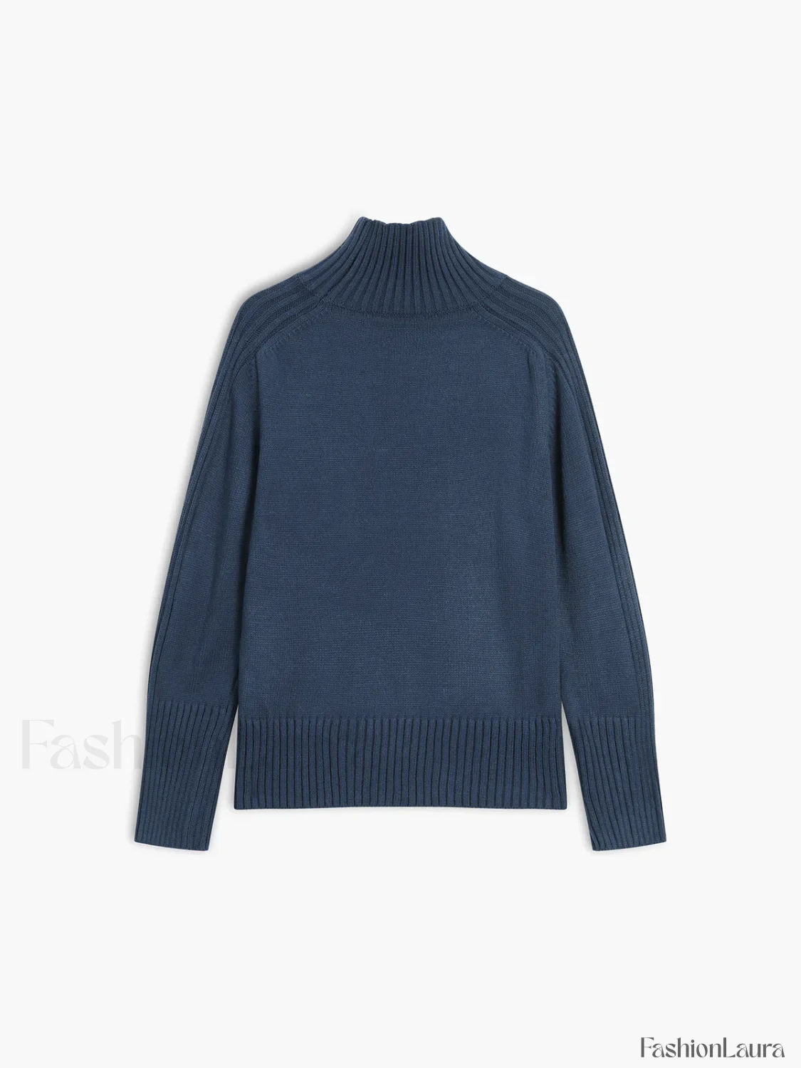 Solid High Neck Knit Sweater - Image 24