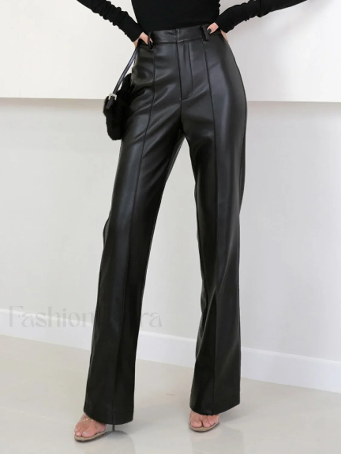 High Waist Faux Leather Pants - Image 13