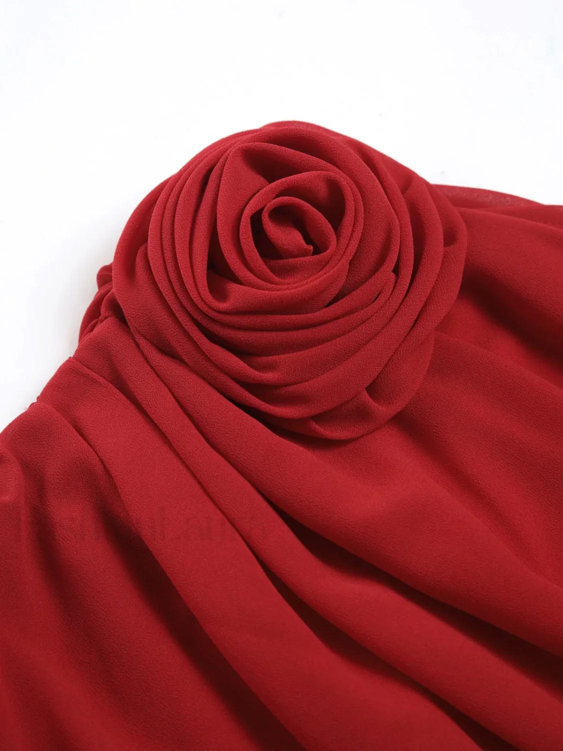 Chiffon Semi-sheer One Shoulder Asymmetrical Blouse - Image 11