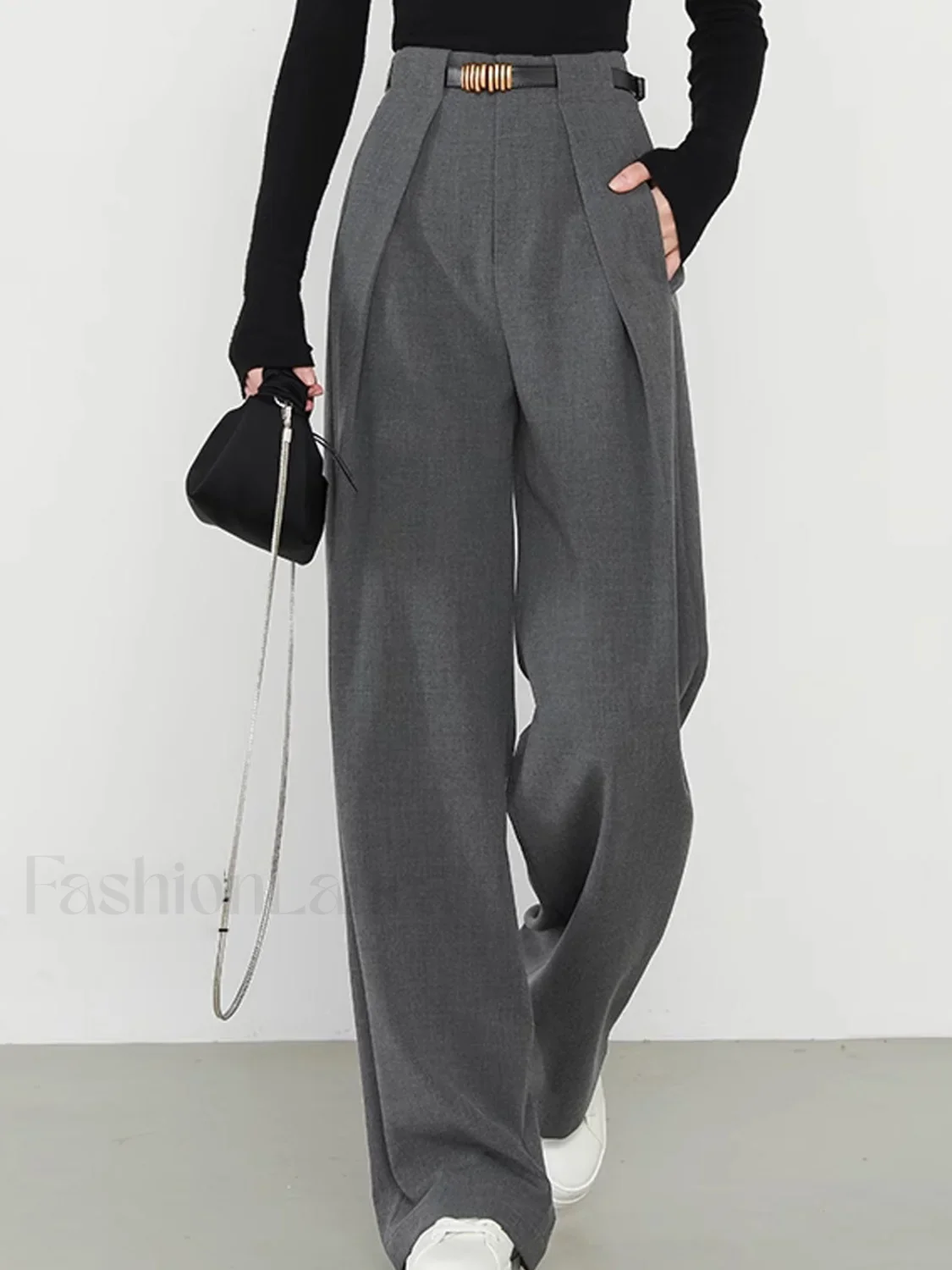 Plain Pockets Straight Pants - Image 2