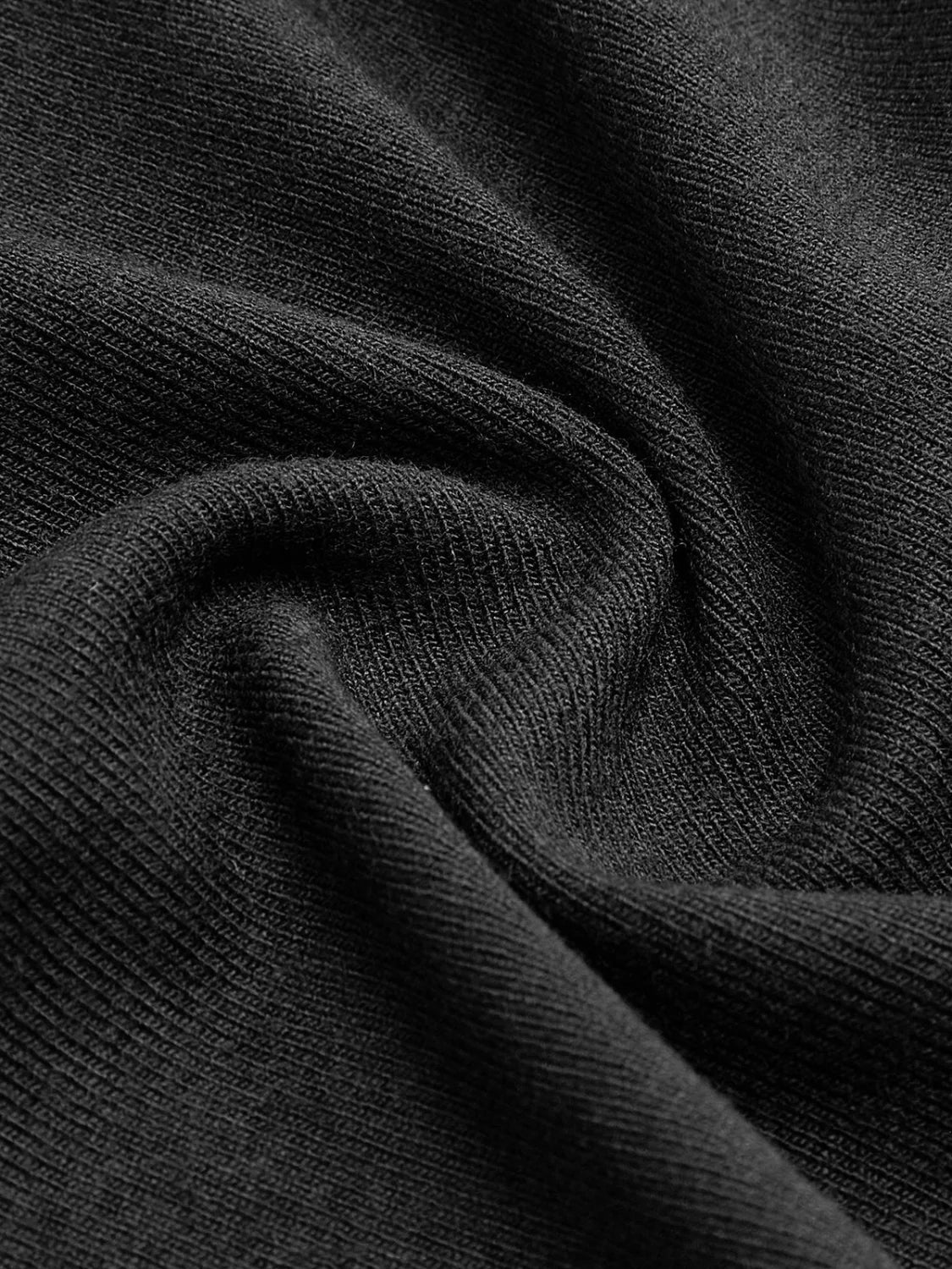 Slit Pleated Long Sleeve Bodycon Mock Neck Long Dress - Image 5