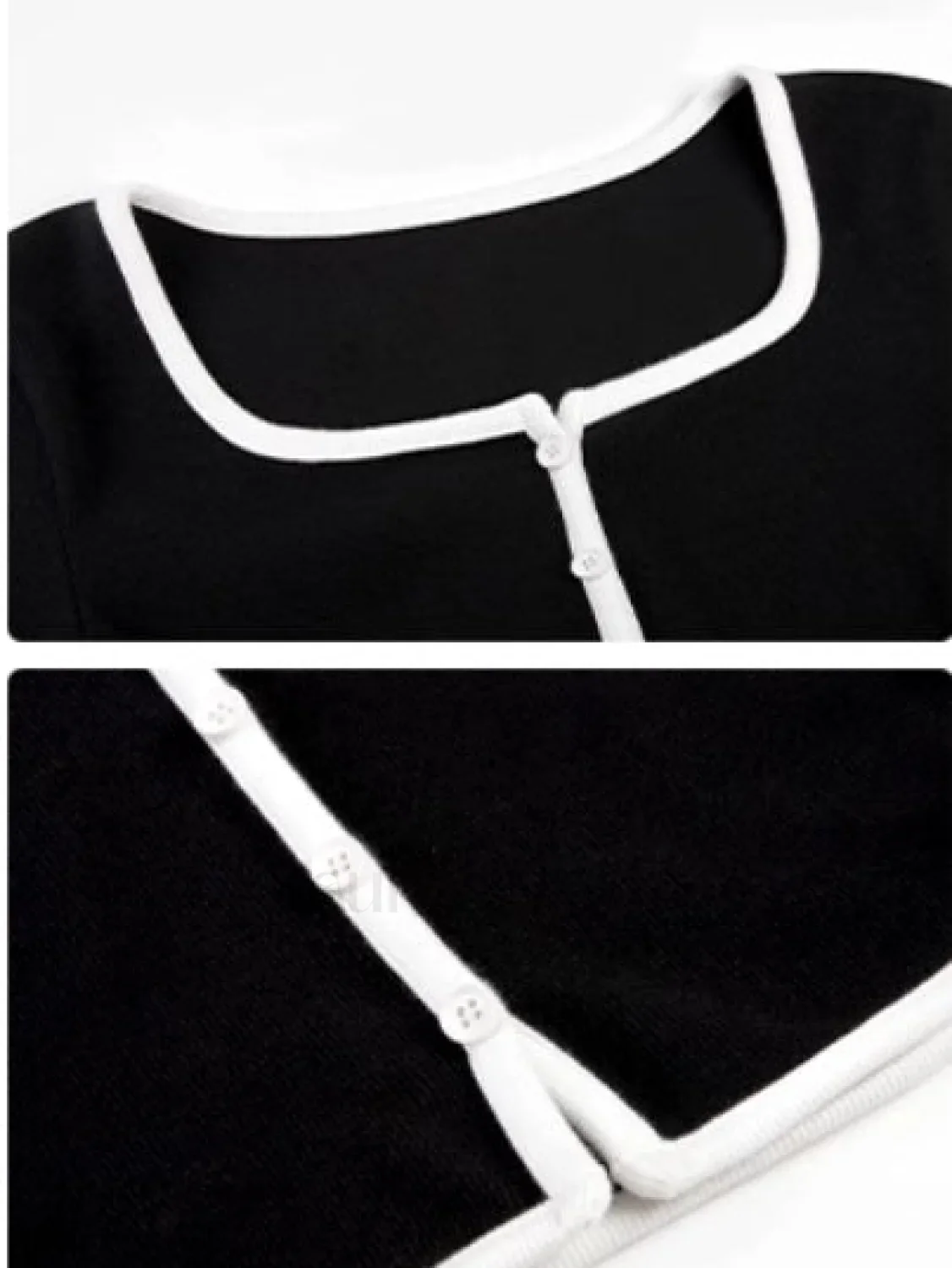 Square Neck Contrast Trim Long Sleeve Knit Shirt - Image 18