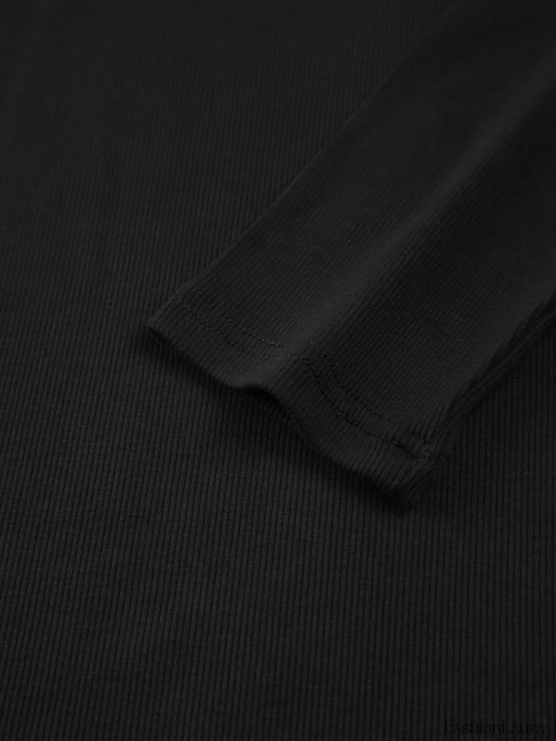 Sliver Lining Contrast Neckline Long Sleeve Top - Image 17