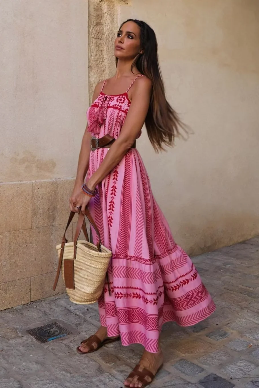 Crochet Knit Spaghetti Strap Boho Dress - Image 2