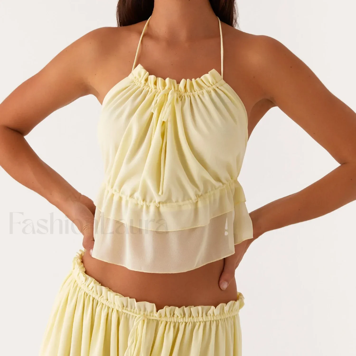 Cross-Strap Backless Crop Top - Image 3