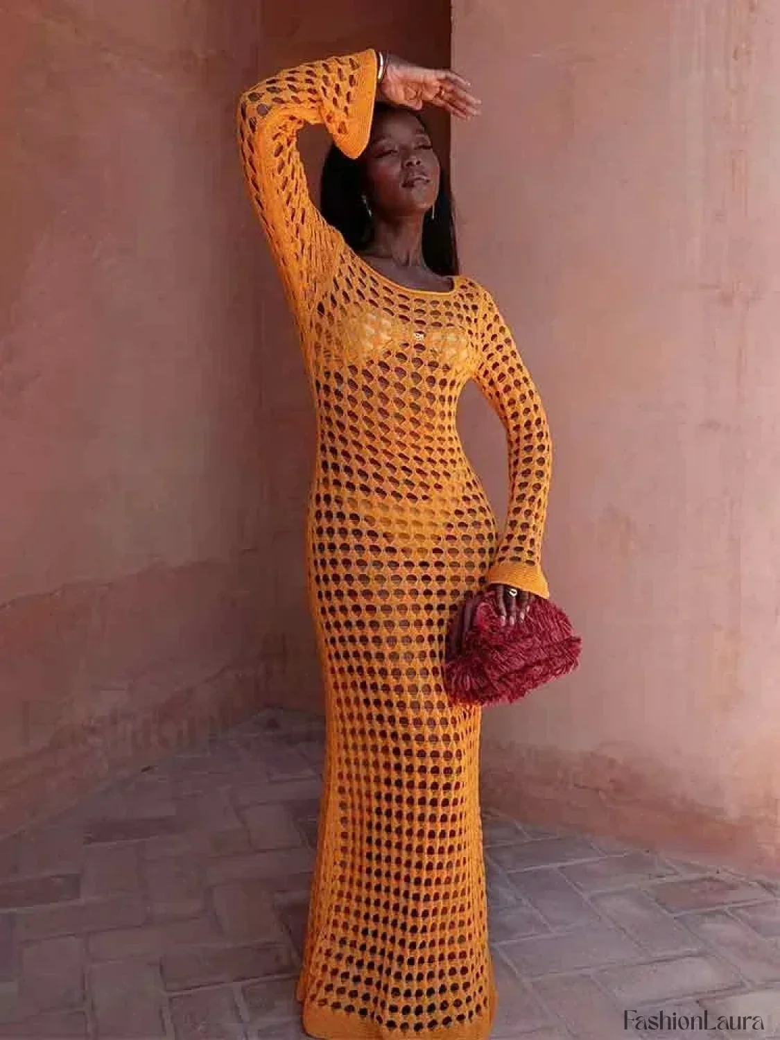 Cut Out Bell Sleeve Knit Cover Up - Image 7