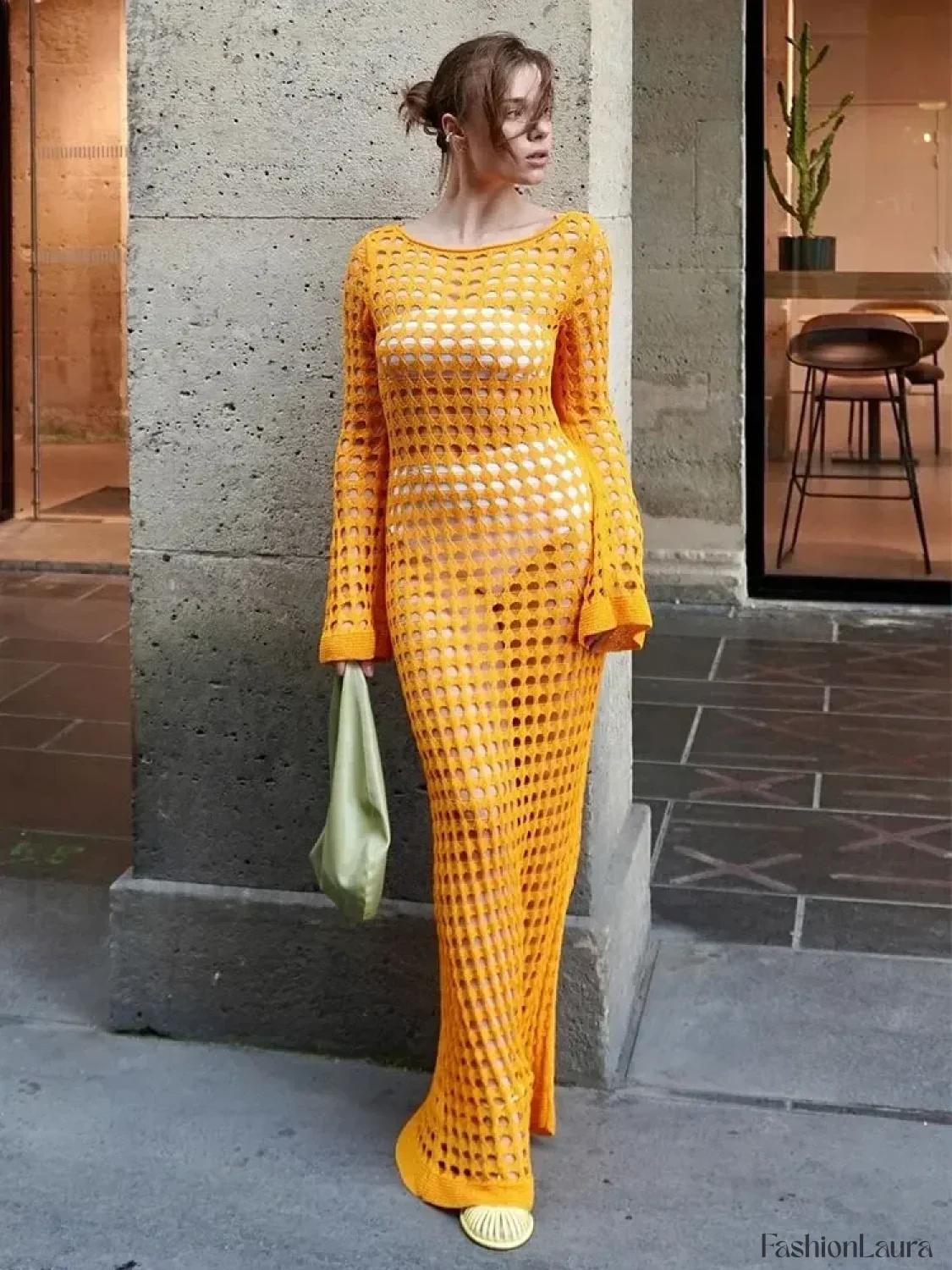 Cut Out Bell Sleeve Knit Cover Up - Image 8