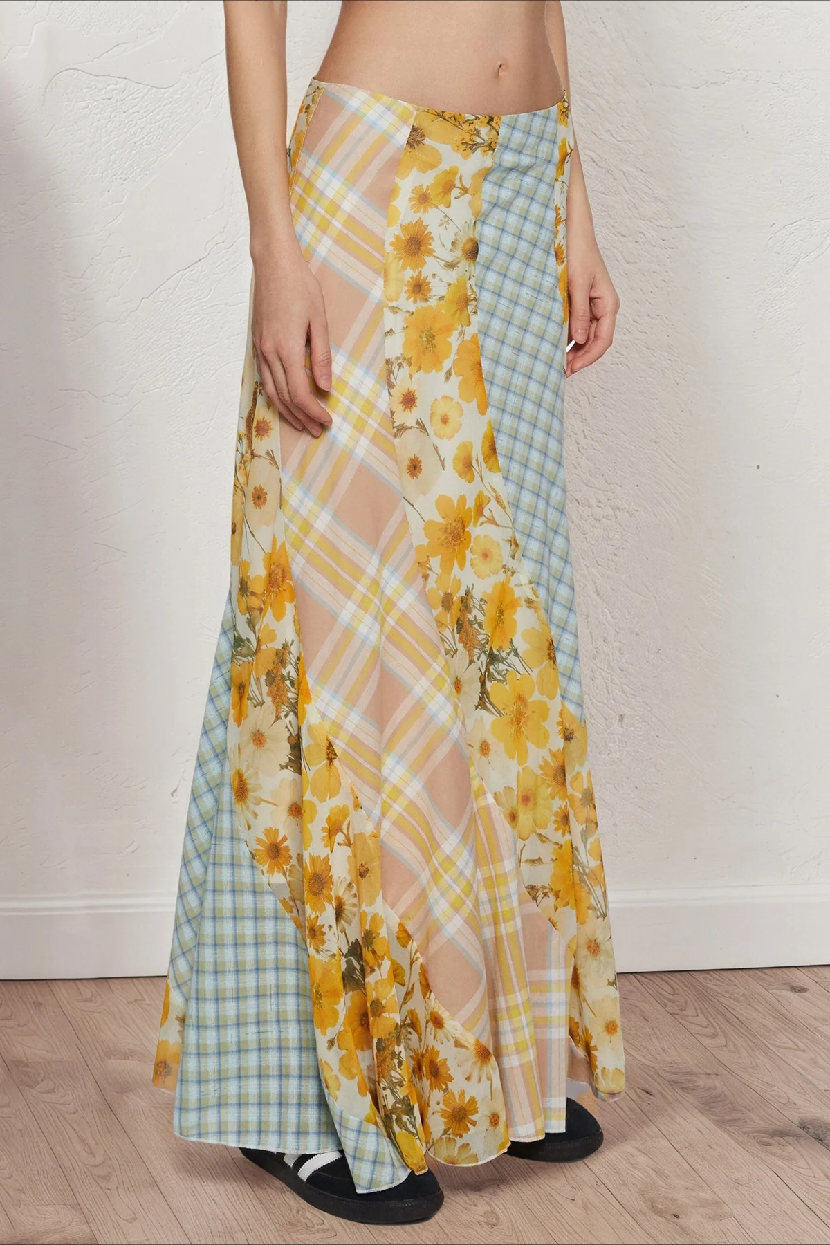 Daisy Floral Asymmetrical Boho Skirt - Image 4