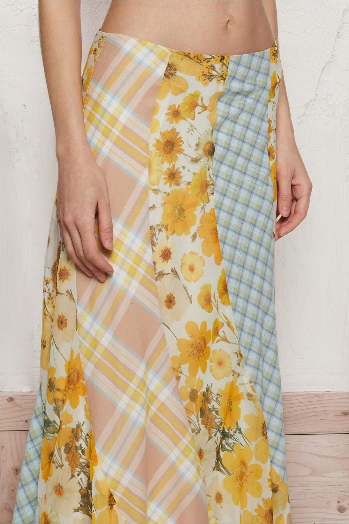 Daisy Floral Asymmetrical Boho Skirt - Image 5