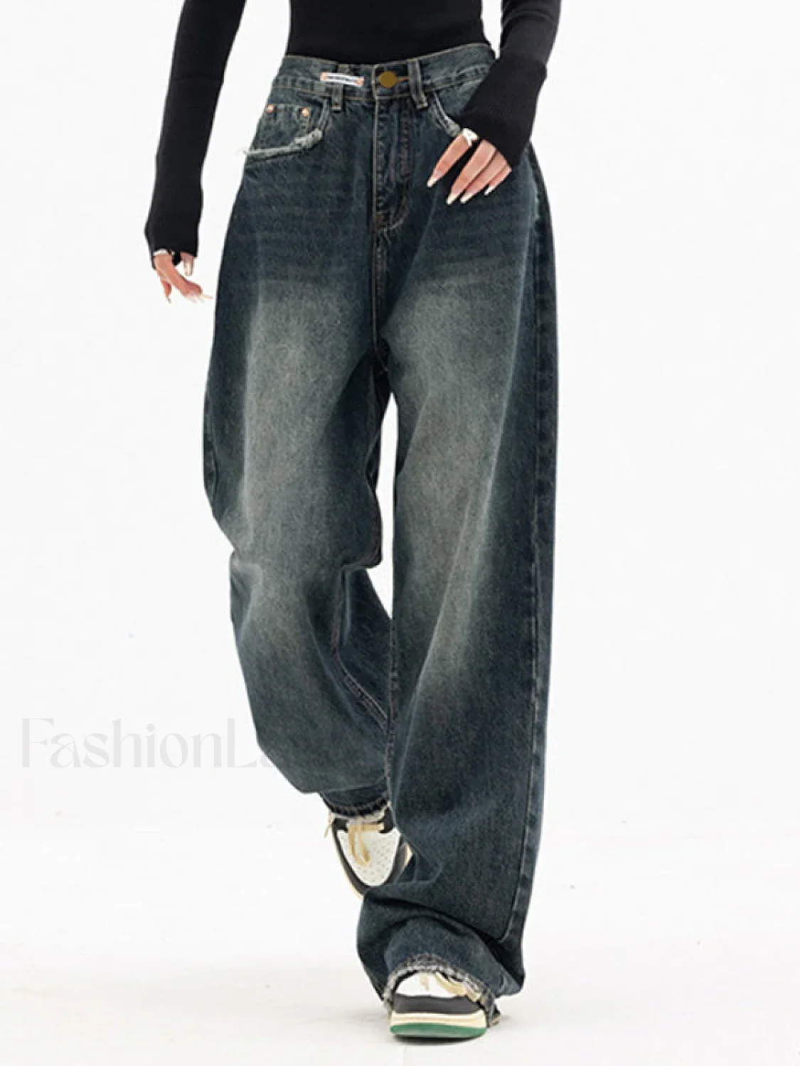 Dark Wash Vintage Baggy Boyfriend Jeans - Image 18
