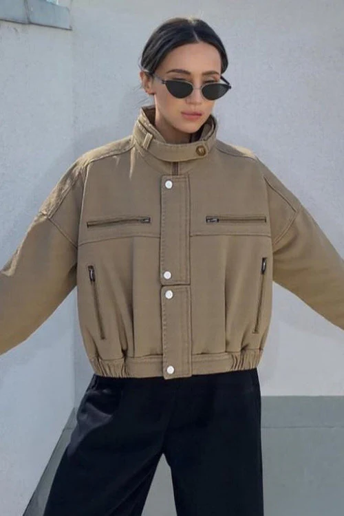 Denim Workwear Cropped Jacket - Image 3