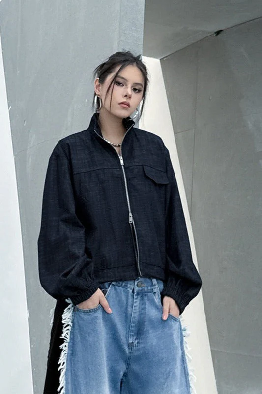 Denim Workwear Lapel Jacket - Image 2