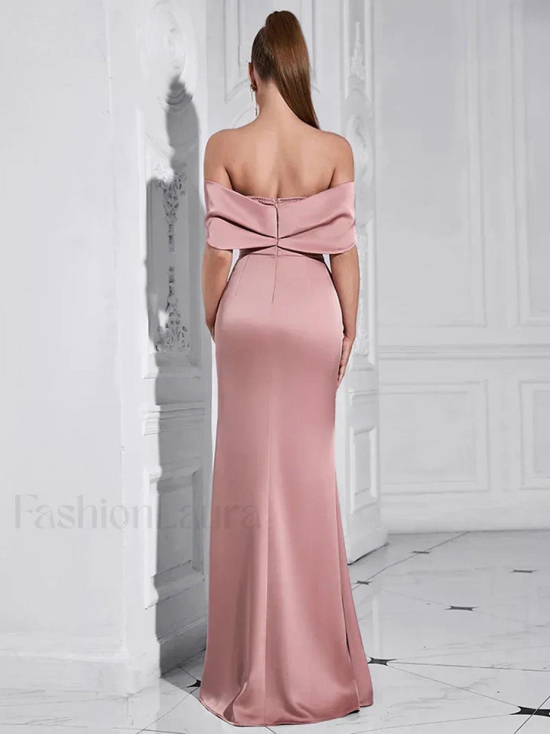 Diamond Pleated Split Maxi Dress - Image 7