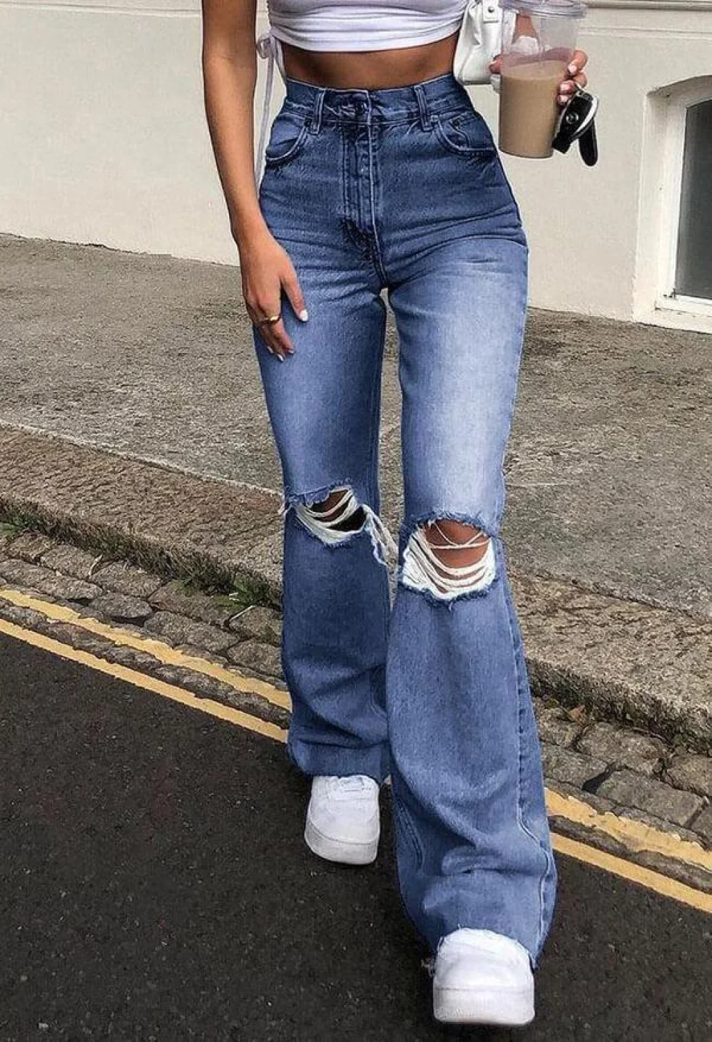 Distressed High Waist Ripped Jeans - Image 12