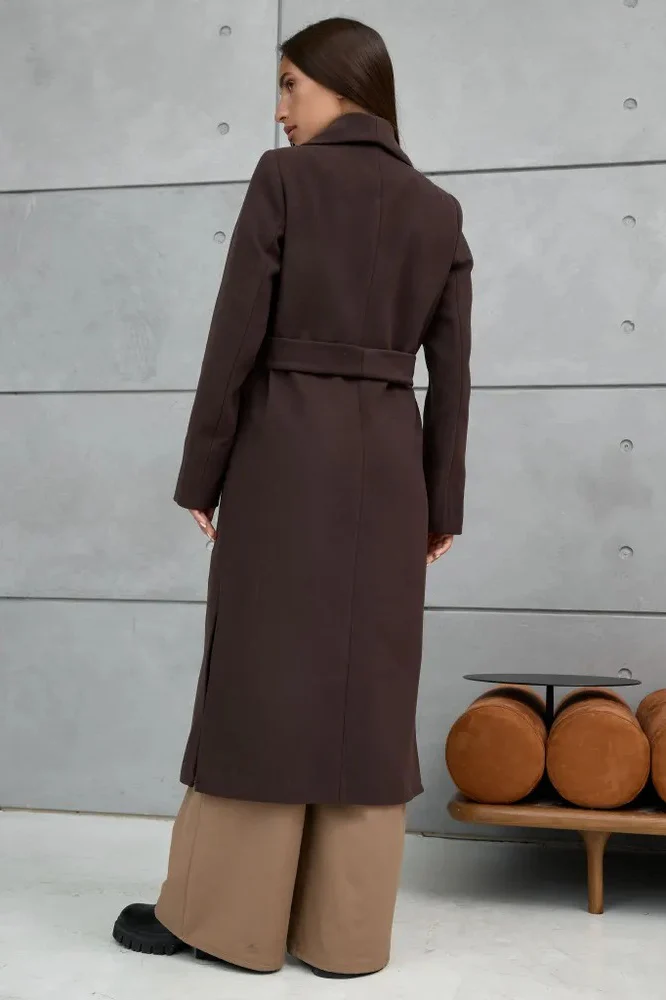 Double Breasted V-Neck Casual Wool Overcoat - Image 14