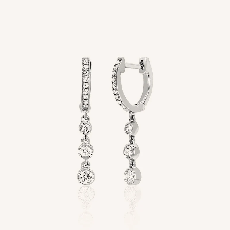 Double Piercing Fringe Drop Earrings - Image 3